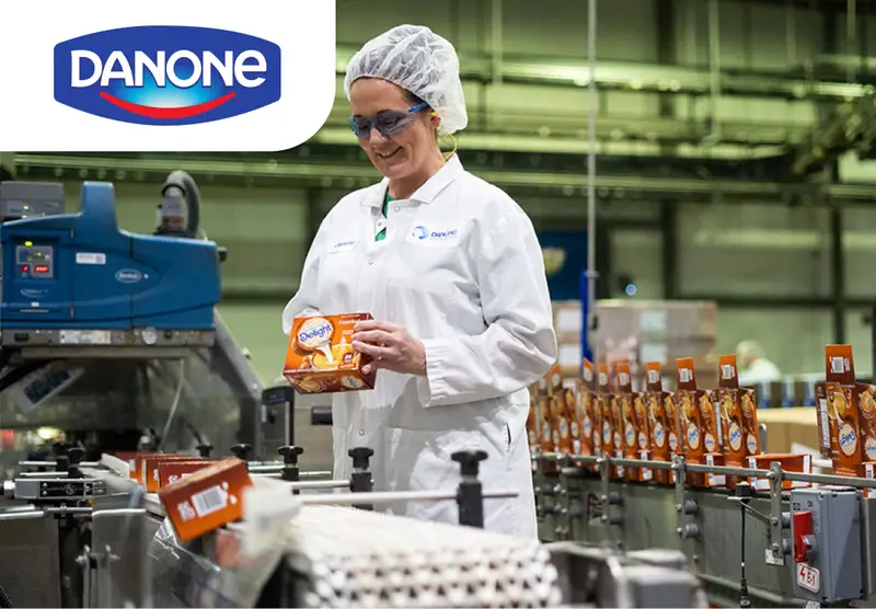 Упаковка продукции Danone