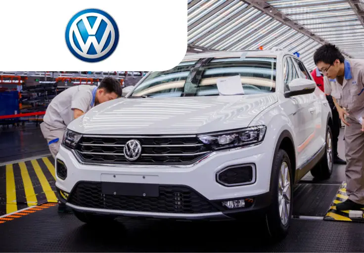 Работник на современное производство Volkswagen