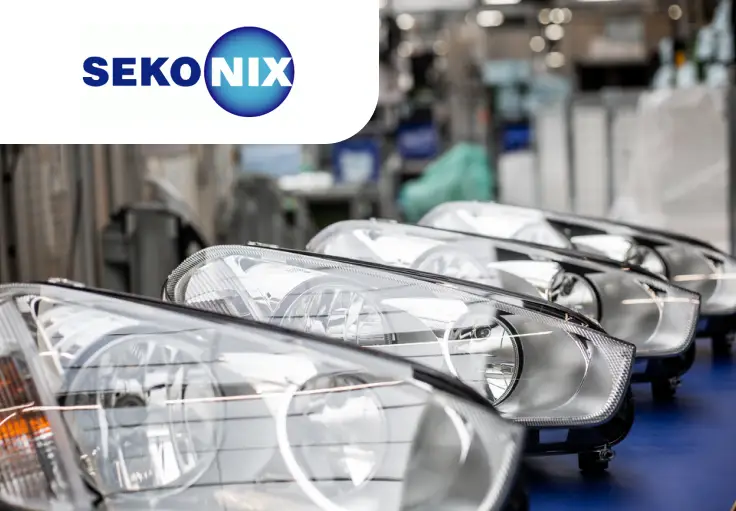 Работник на производство фар для автомобилей Sekonix