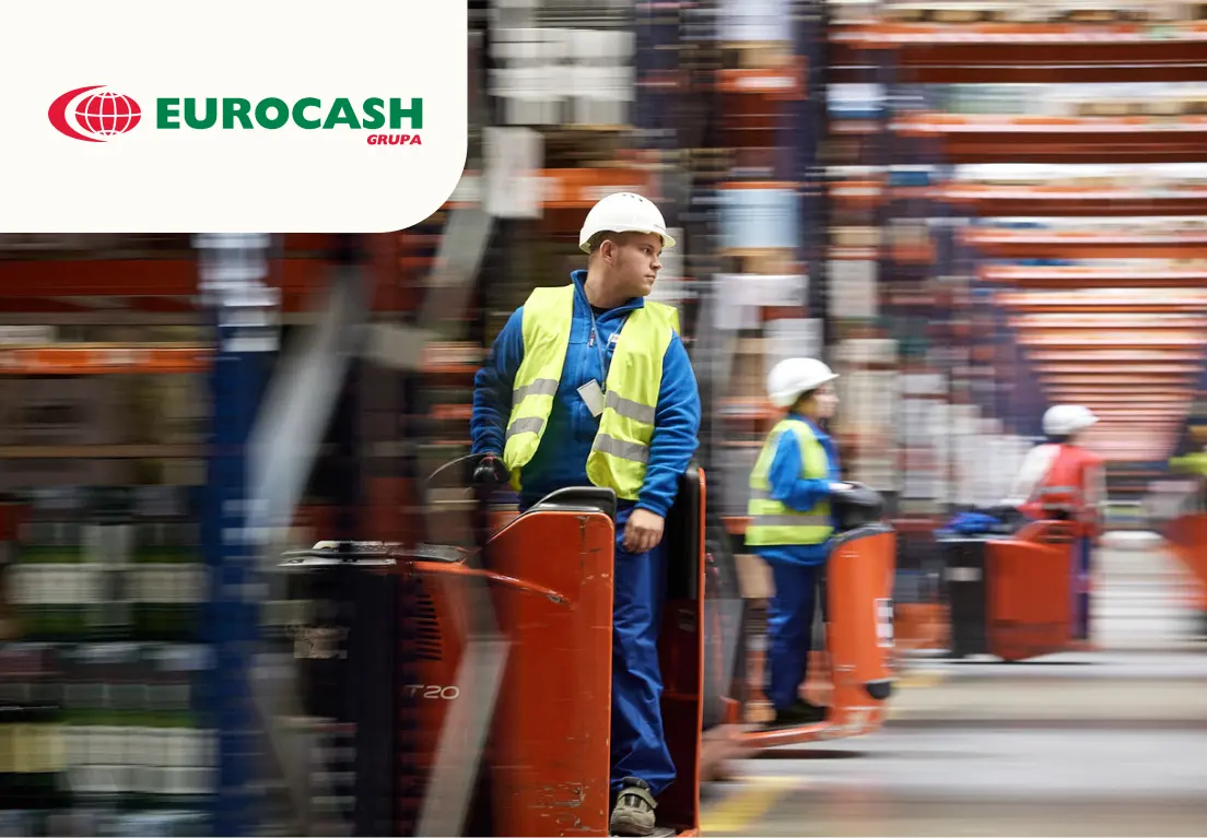 Работа на электророхле на складе супермаркета Eurocash